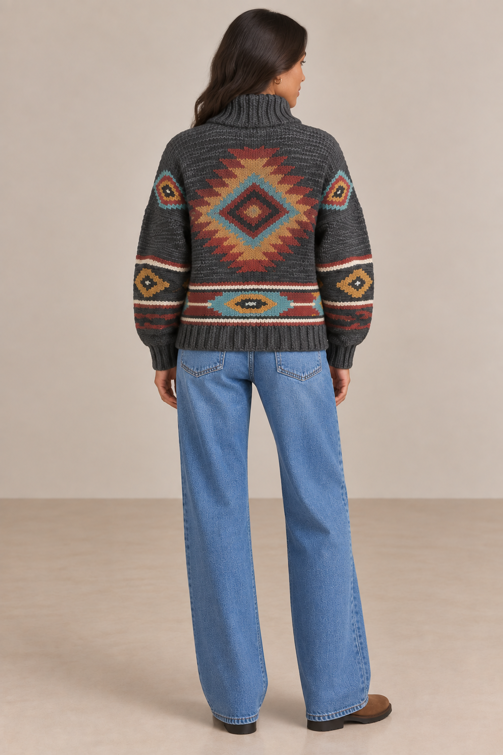 Artisan Hand Knit Merino Wool Totem Cardi