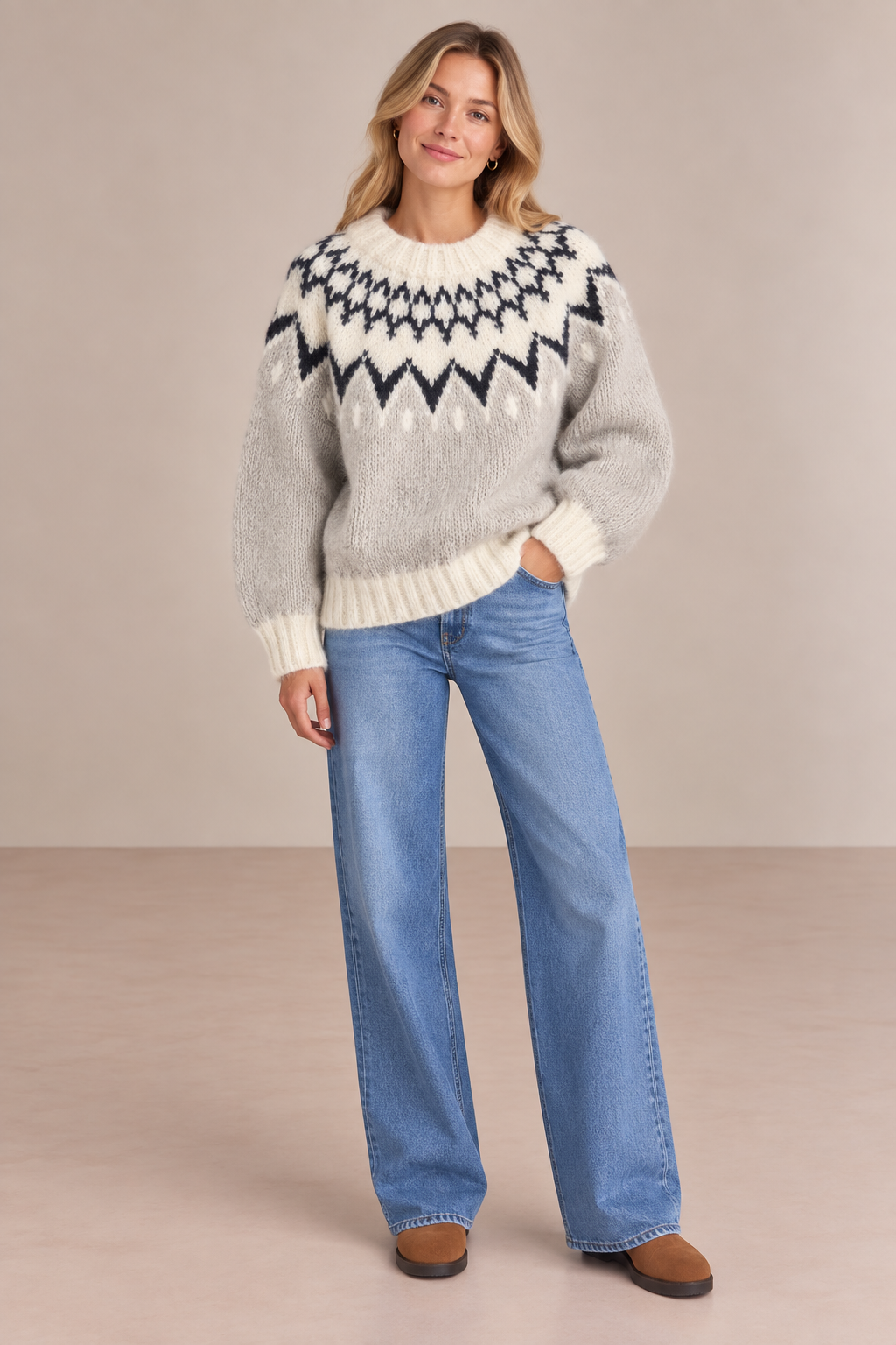 Artisan Hand Knit Alpaca Valentine Pullover Sweater