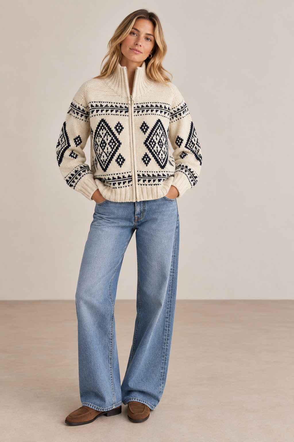 Artisan Hand Knit Merino Wool Everest Cardi