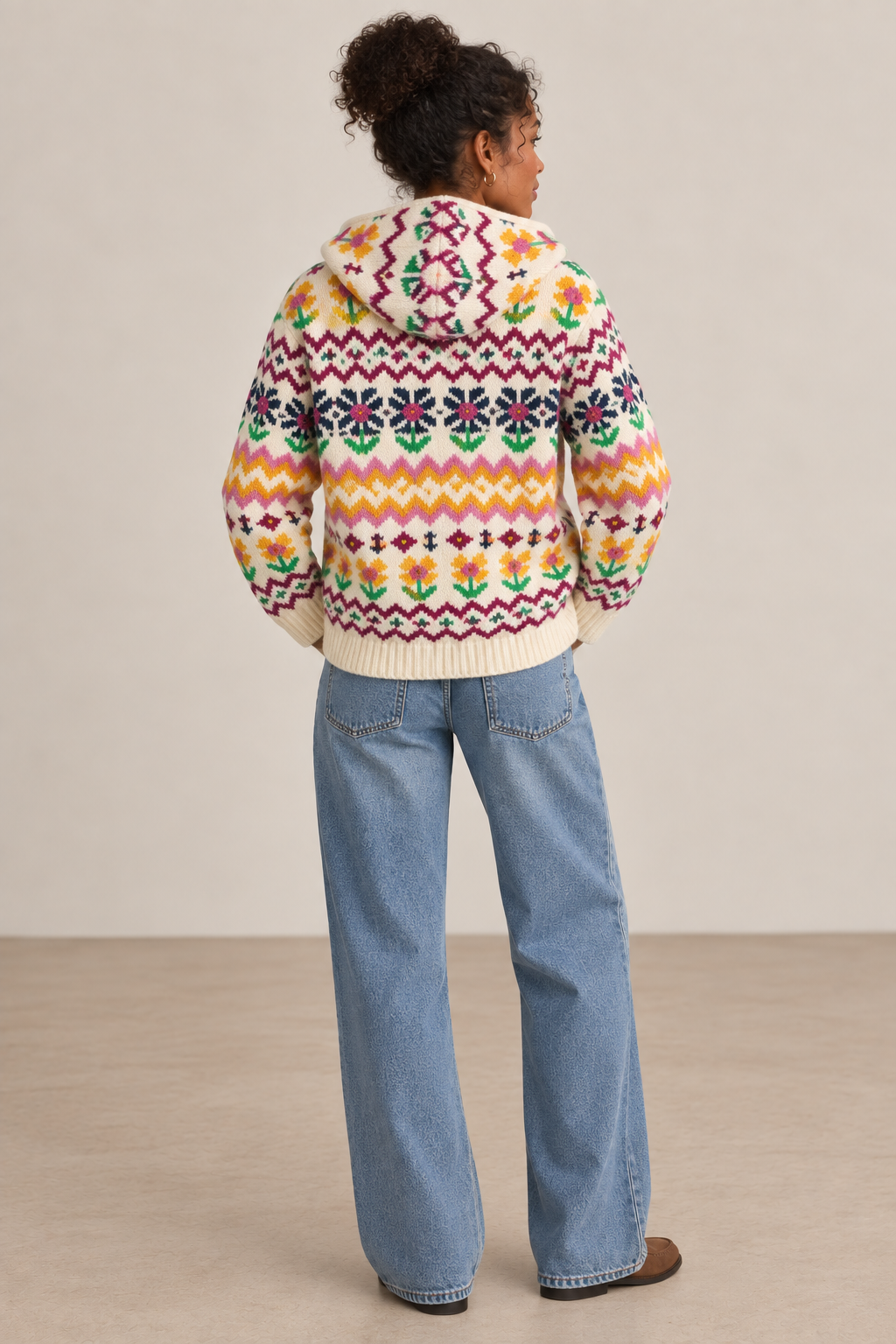 Artisan Hand Knit Merino Wool Jasmin Hoodie