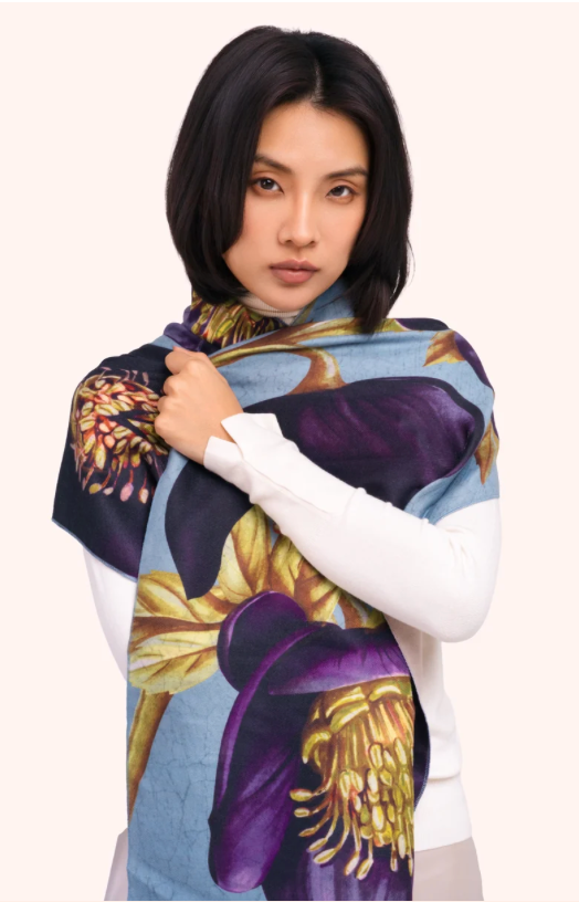 Powder Hellebore Lux Print Scarf