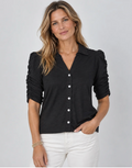 Erin Gray Grace Shirt Button Up Elbow Sleeve Top