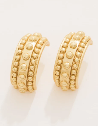 Spartina Gold Dappled Hoop Earring